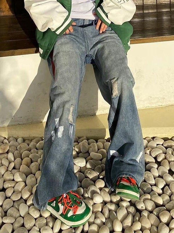 Men's Distressed Splash Loose Jeans Product Image