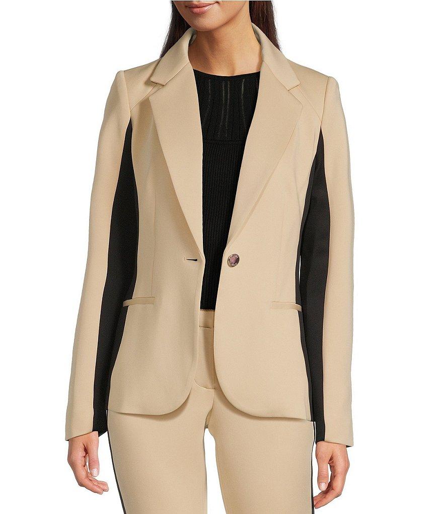 DKNY By Donna Karan Two-Toned Scuba Notch Lapel Single-Breasted Blazer Product Image