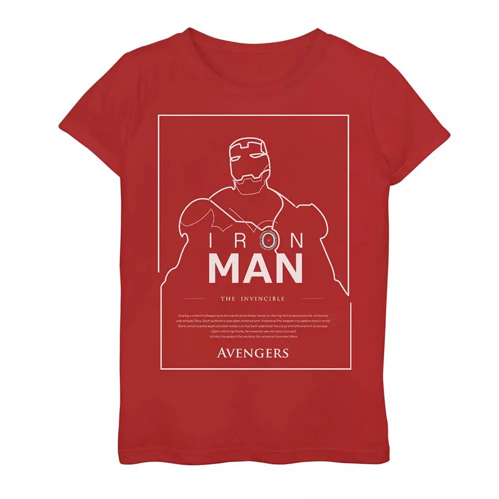 Girls 7-16 Marvel Iron Man Outlined Movie Poster Tee, Girl's,  Product Image