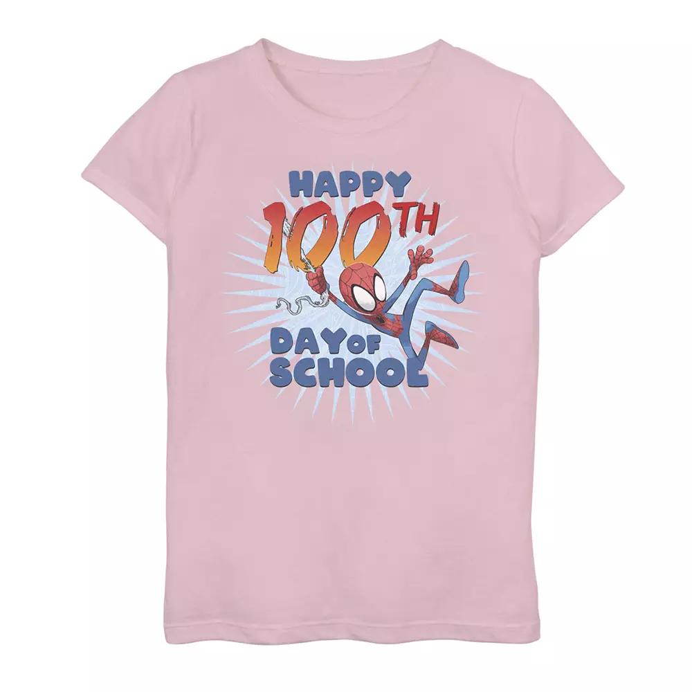 Girls 7-16 Marvel Spider-Man 100th Day Of School Text Tee, Girl's,  Product Image
