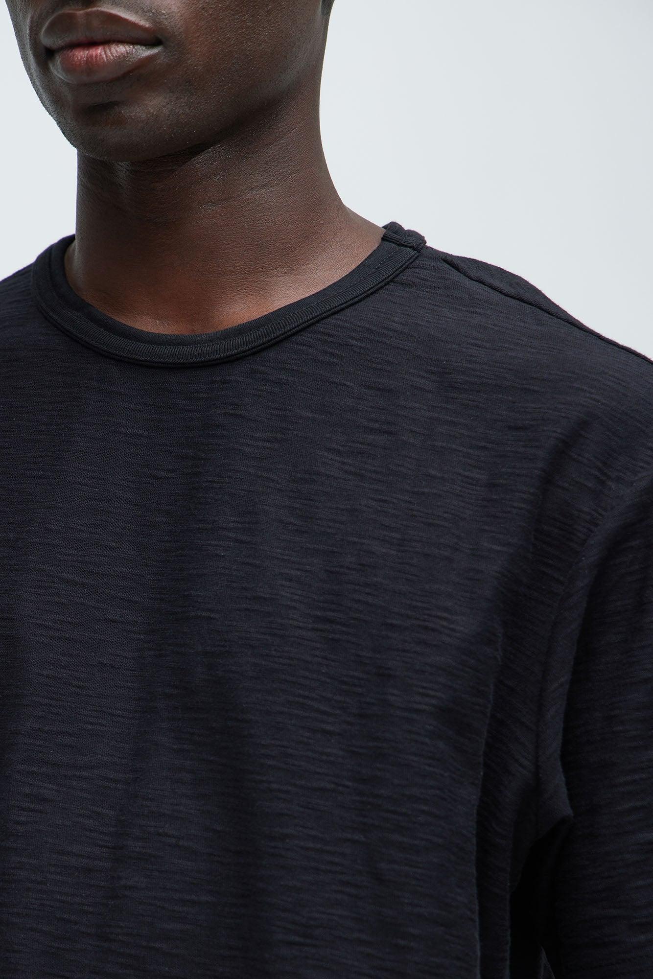 Asher Slub Texture Short Sleeve Tee - Black Product Image