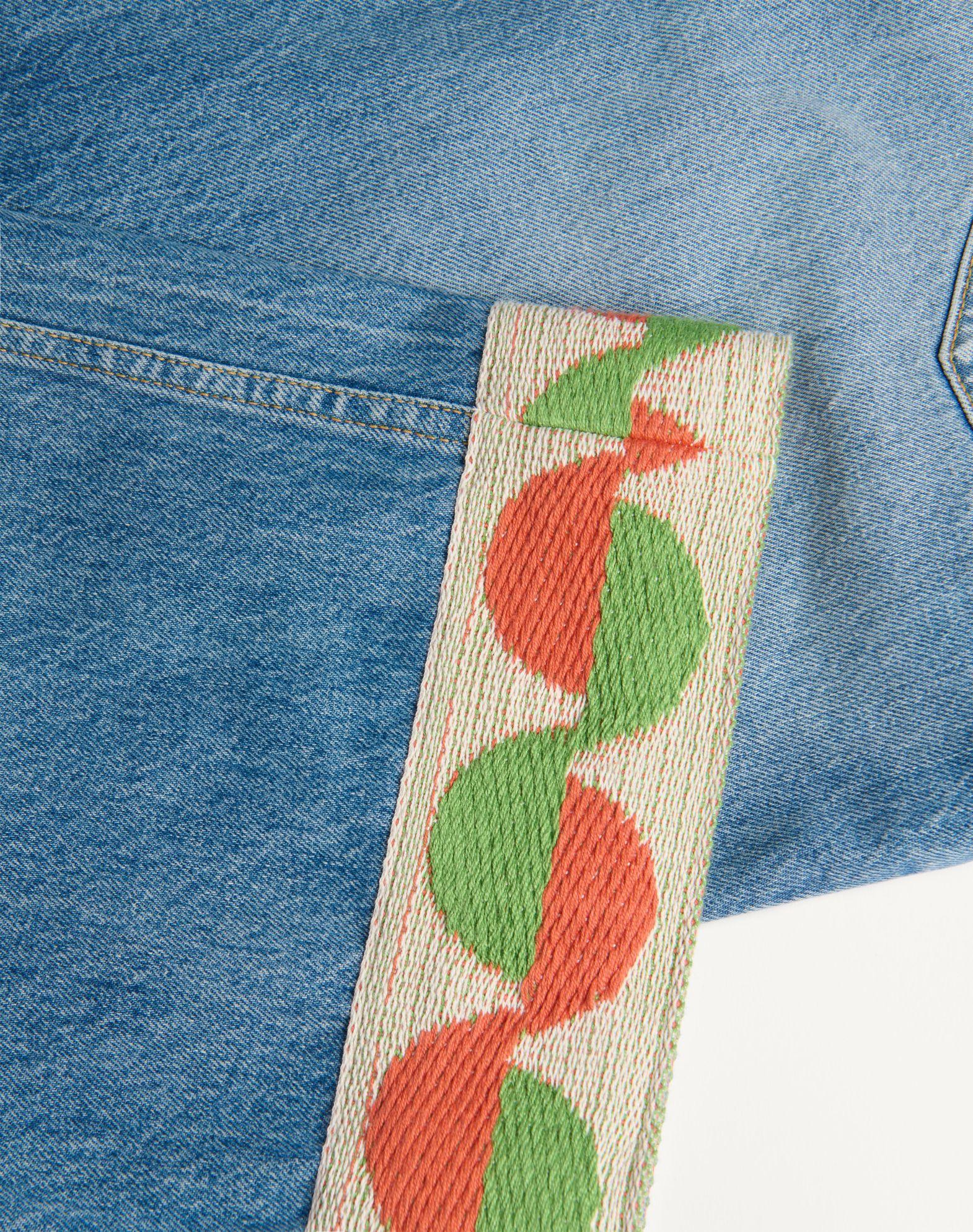 Denim Pants With Jacquard Hem Product Image