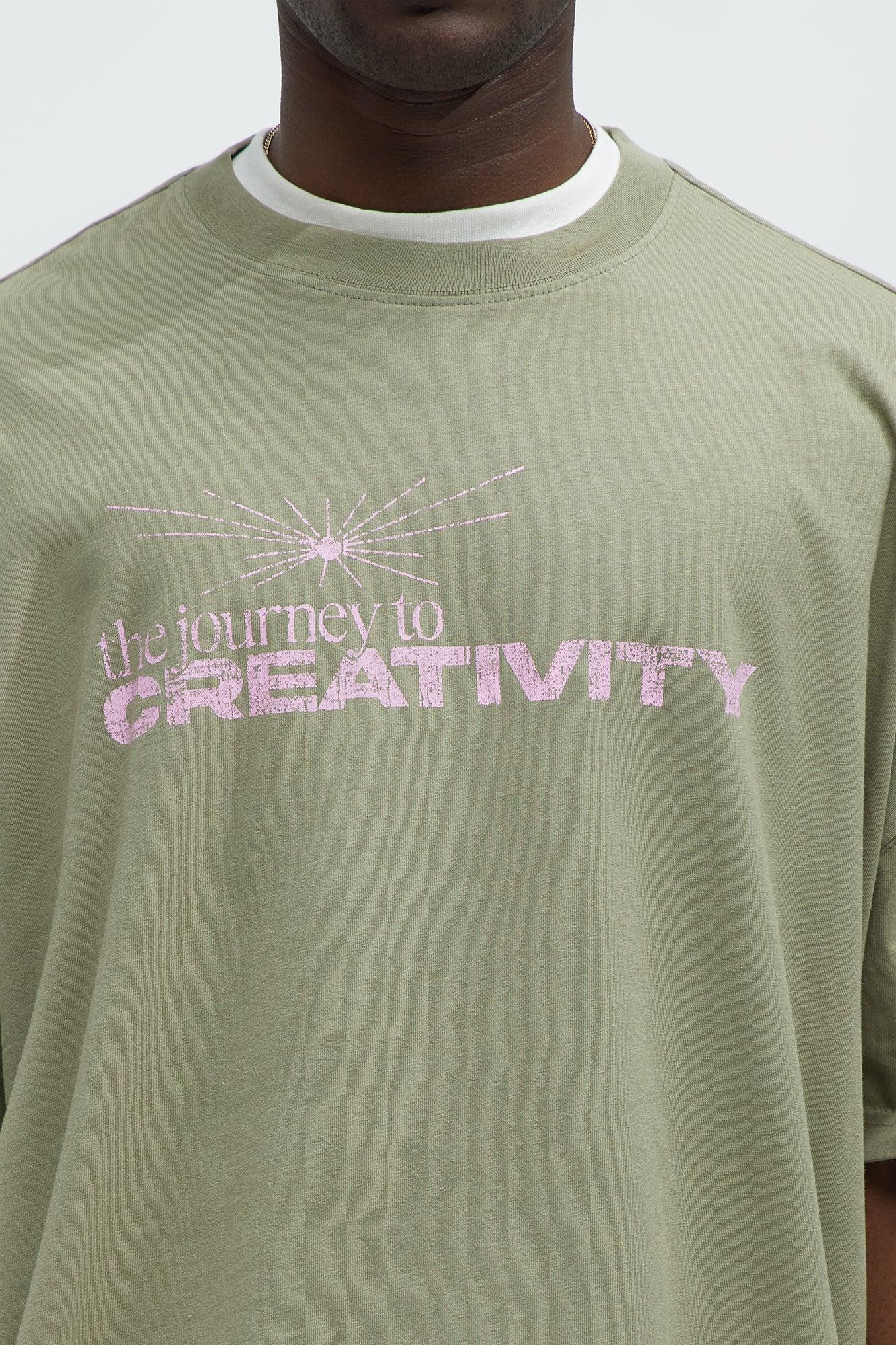 Creativity Journey Oversized Short Sleeve Tee - Olive Product Image