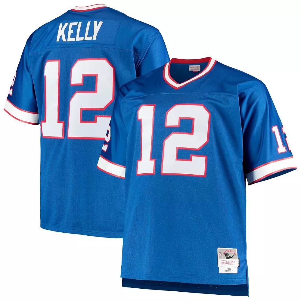 Men's Mitchell & Ness Jim Kelly Royal Buffalo Bills Big & Tall 1990 Retired Player Replica Jersey,  Product Image
