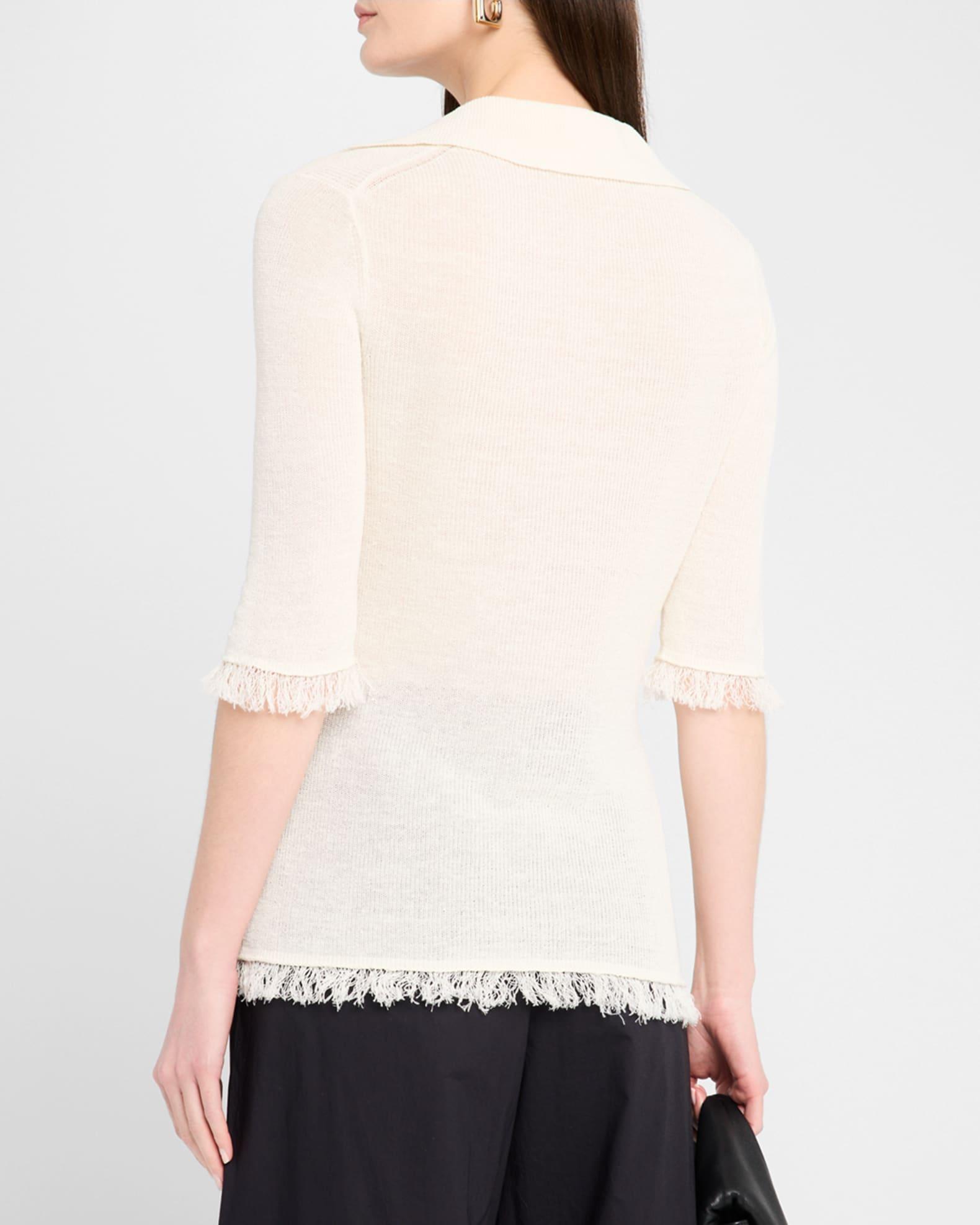 Dreelo Linen-Blend Fringed Top Product Image