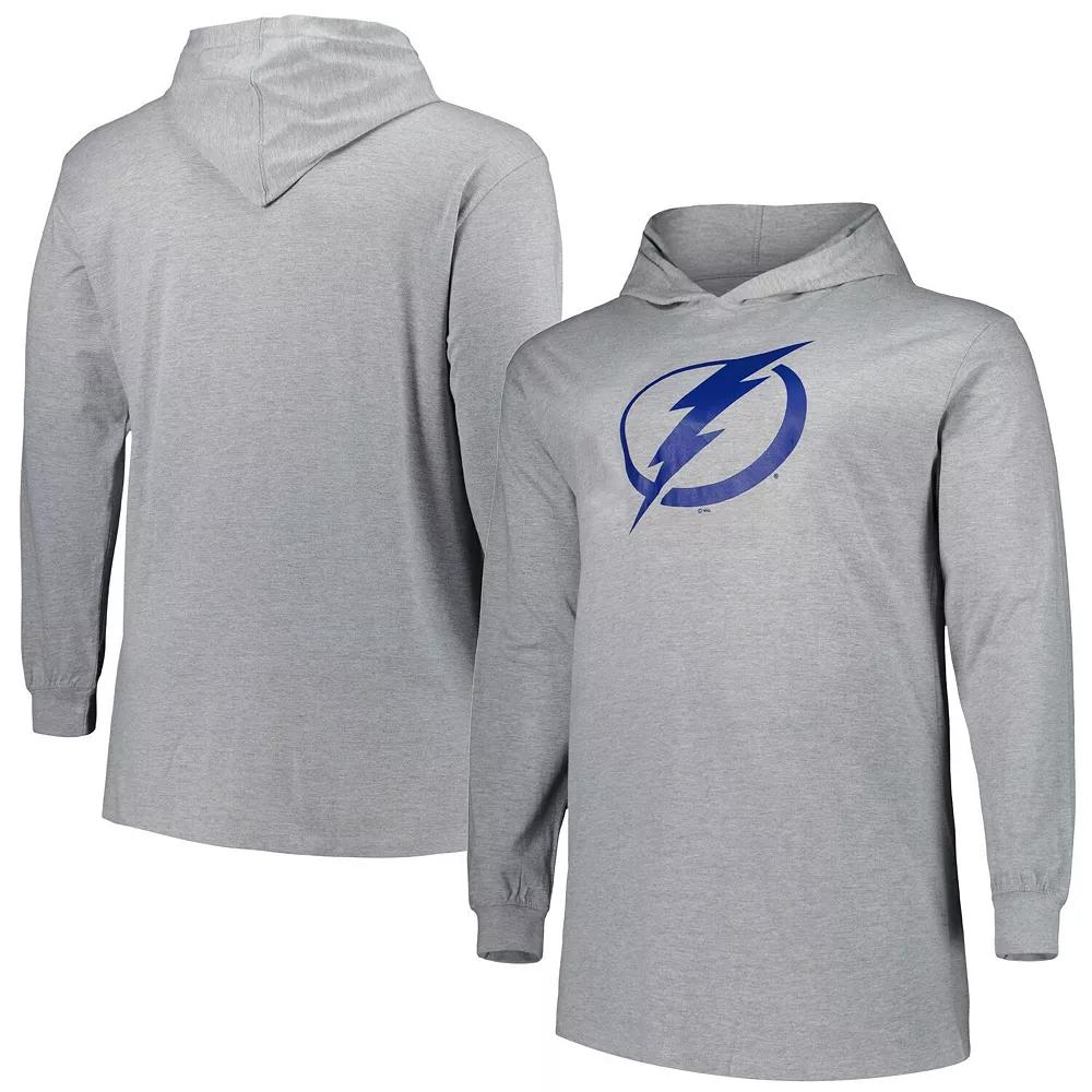 Men's Heather Gray Tampa Bay Lightning Big & Tall Pullover Hoodie, Size: 6XB, Lgh Grey Product Image