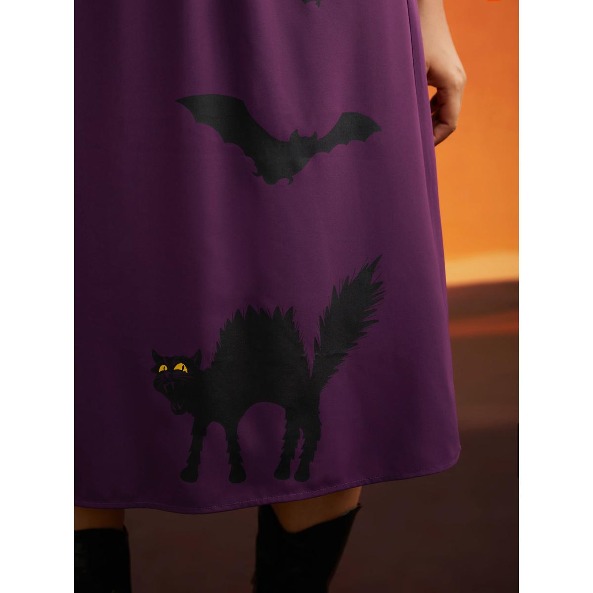 Plus Size Bewitched Color Contrast Splicing Midi Dress Deeppurplered Women Cocktail Contrast Party Curvy Bloomchic 18-20/2X Product Image