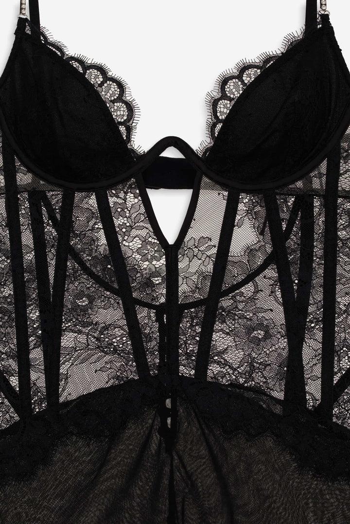 Sharon Maxi Slip Dress — Black Product Image