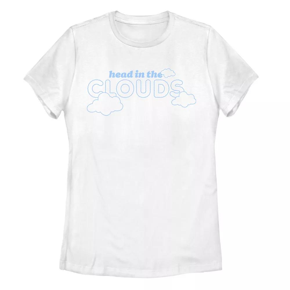 Juniors' Head In The Clouds Line Art Graphic Tee, Girl's, Size: XXL, White Product Image