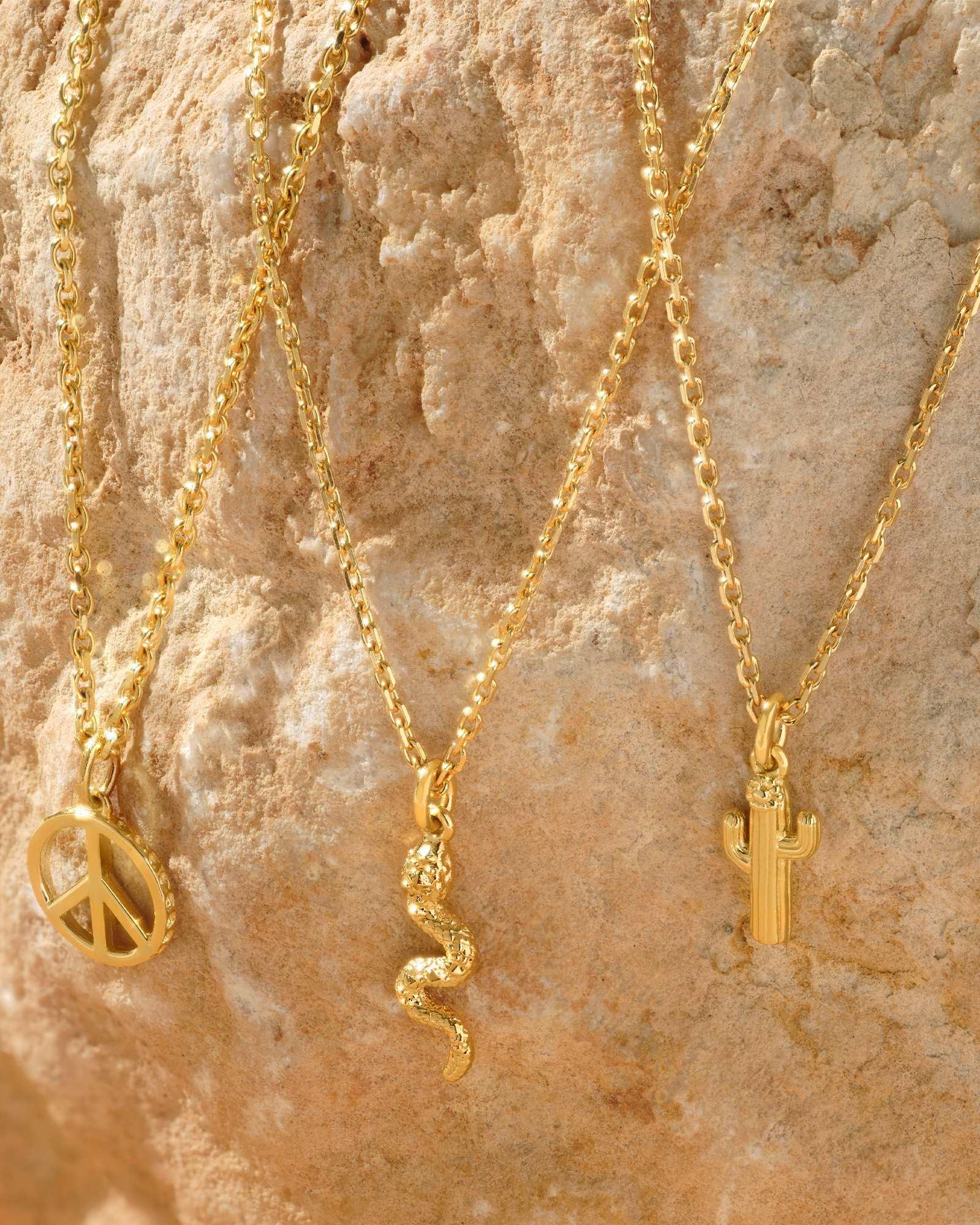 Mini Cactus Pendant Necklace in 18k Gold Vermeil Product Image