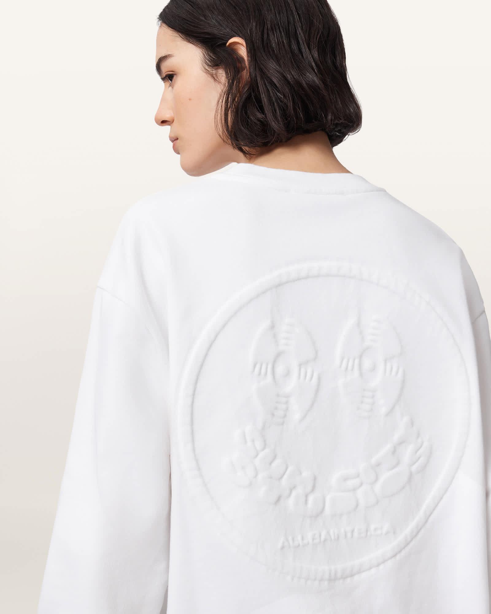 Mabel Etta Oversized Sweatshirt Optic White | ALLSAINTS US Product Image