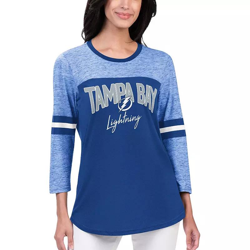 Women's G-III 4Her by Carl Banks Blue Tampa Bay Lightning Play The Game 3/4-Sleeve T-Shirt,  Product Image