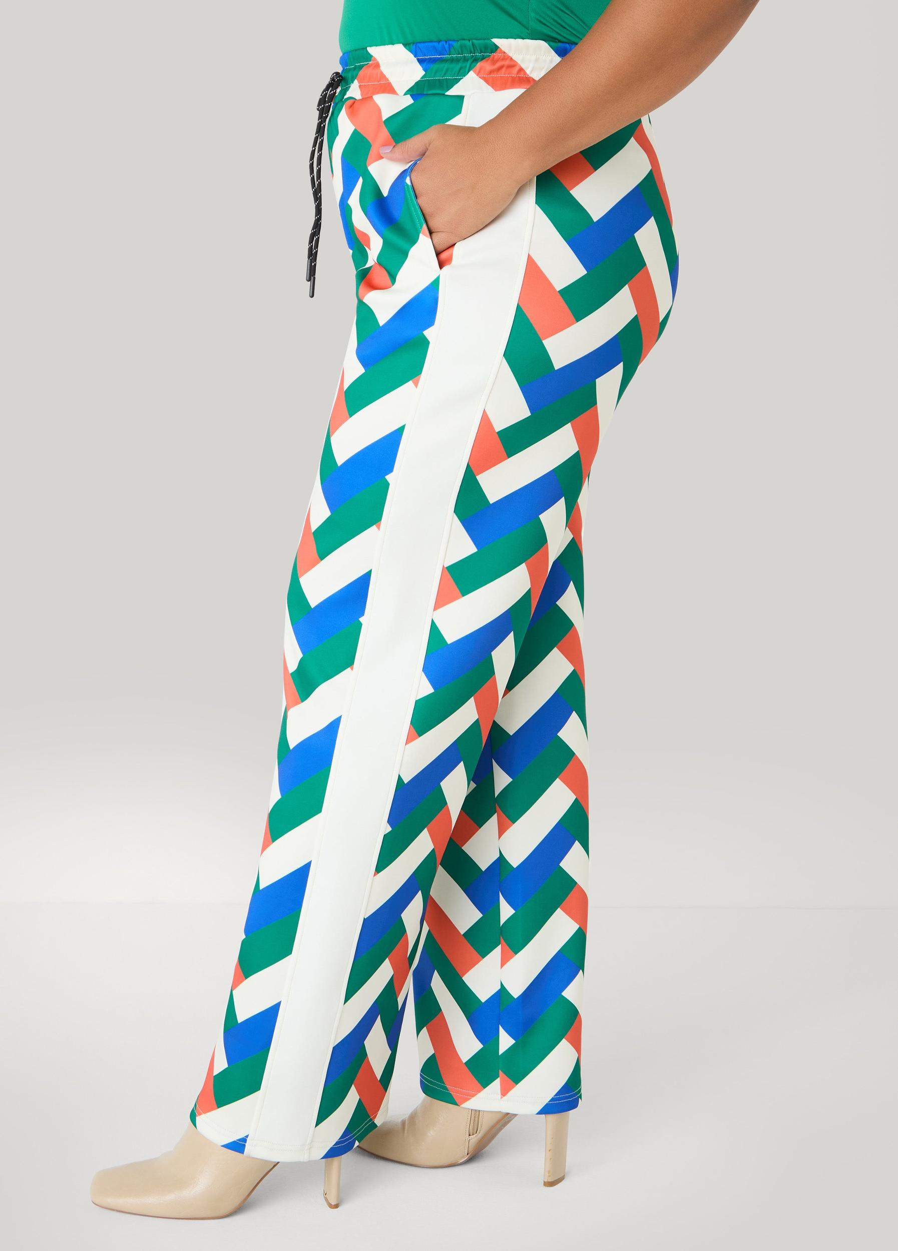 Geo Print Wide Leg Track Pants Product Image