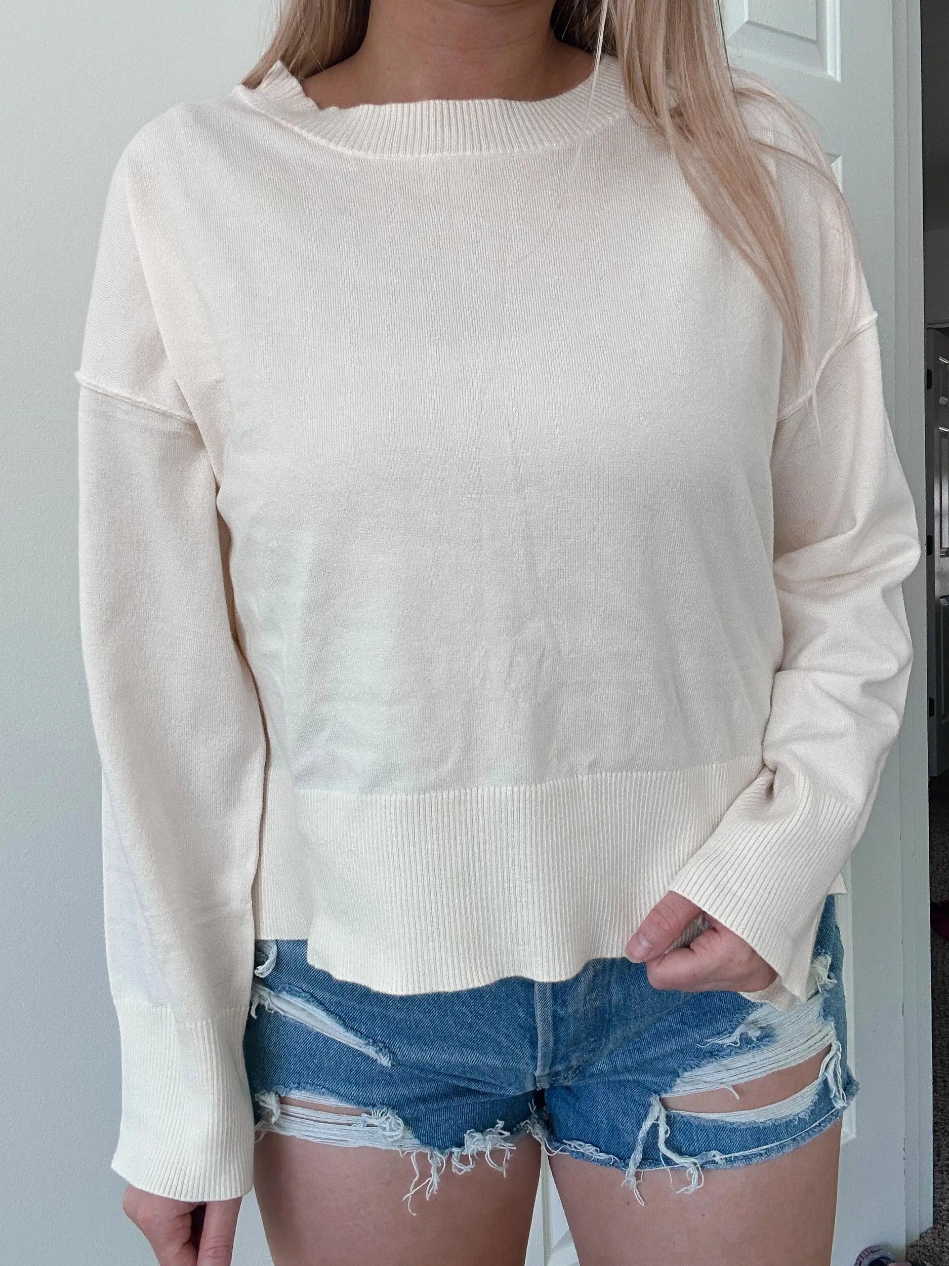 Ivory Buttery Soft Sweater Product Image