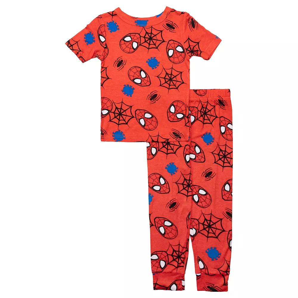 Toddler Boys Spider-Man Webs And Spiders Pajama Top and Pajama Bottoms Set, Toddler Boy's,  Product Image