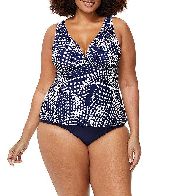 Raisins Curve Plus Size Sandstorm Tanzania V-Wire Neck Tankini Swim Top Product Image