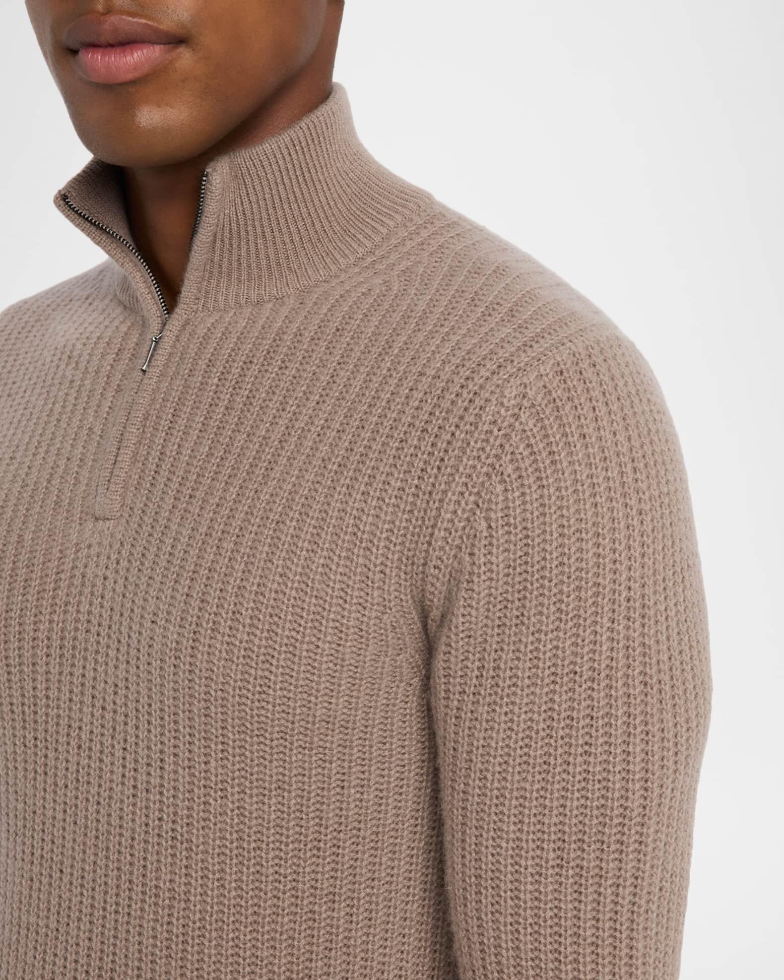 Men's Ribbed Cashmere Quarter-Zip Pullover Product Image