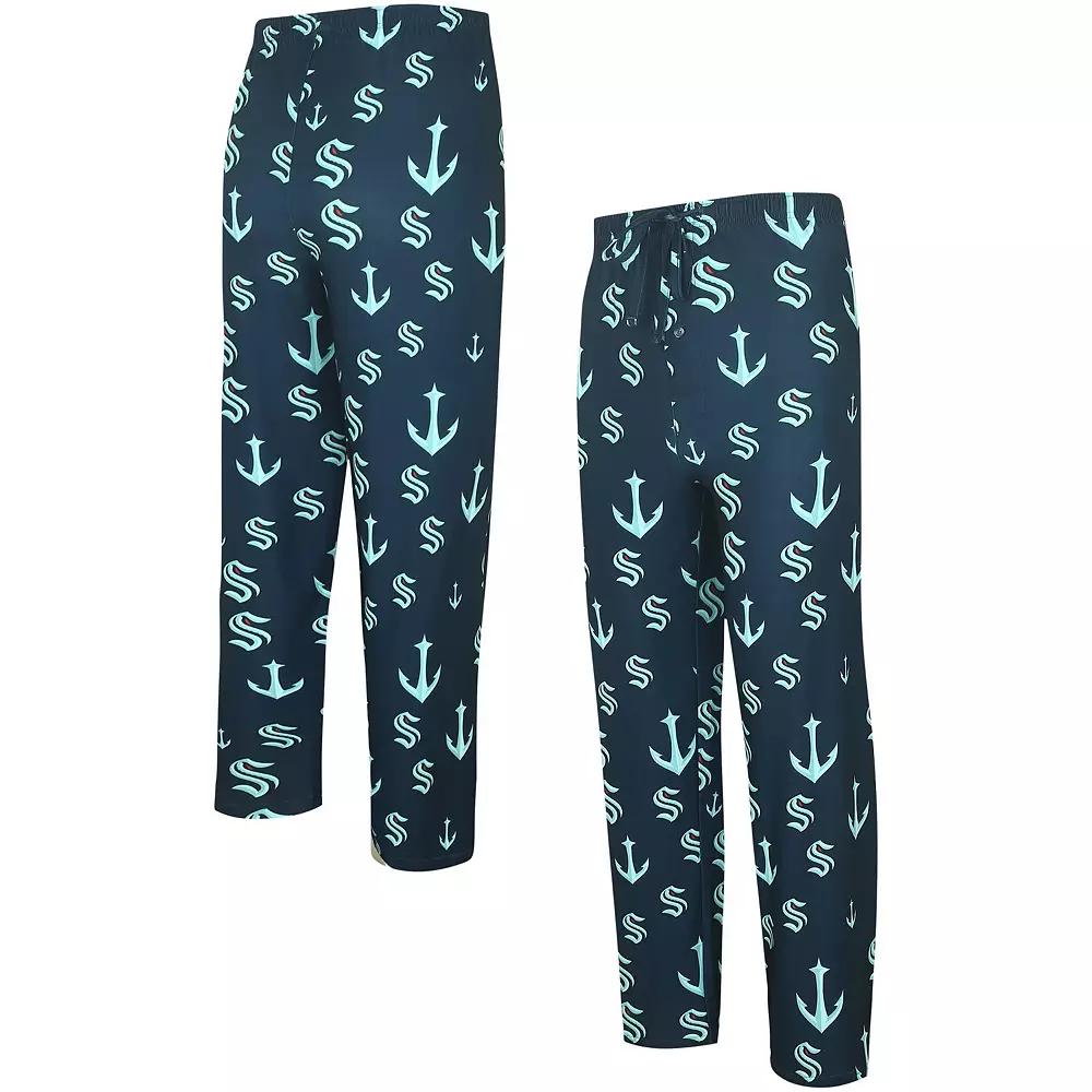 Men's Concepts Sport Navy Seattle Kraken Gauge Allover Print Knit Sleep Pants,  Product Image