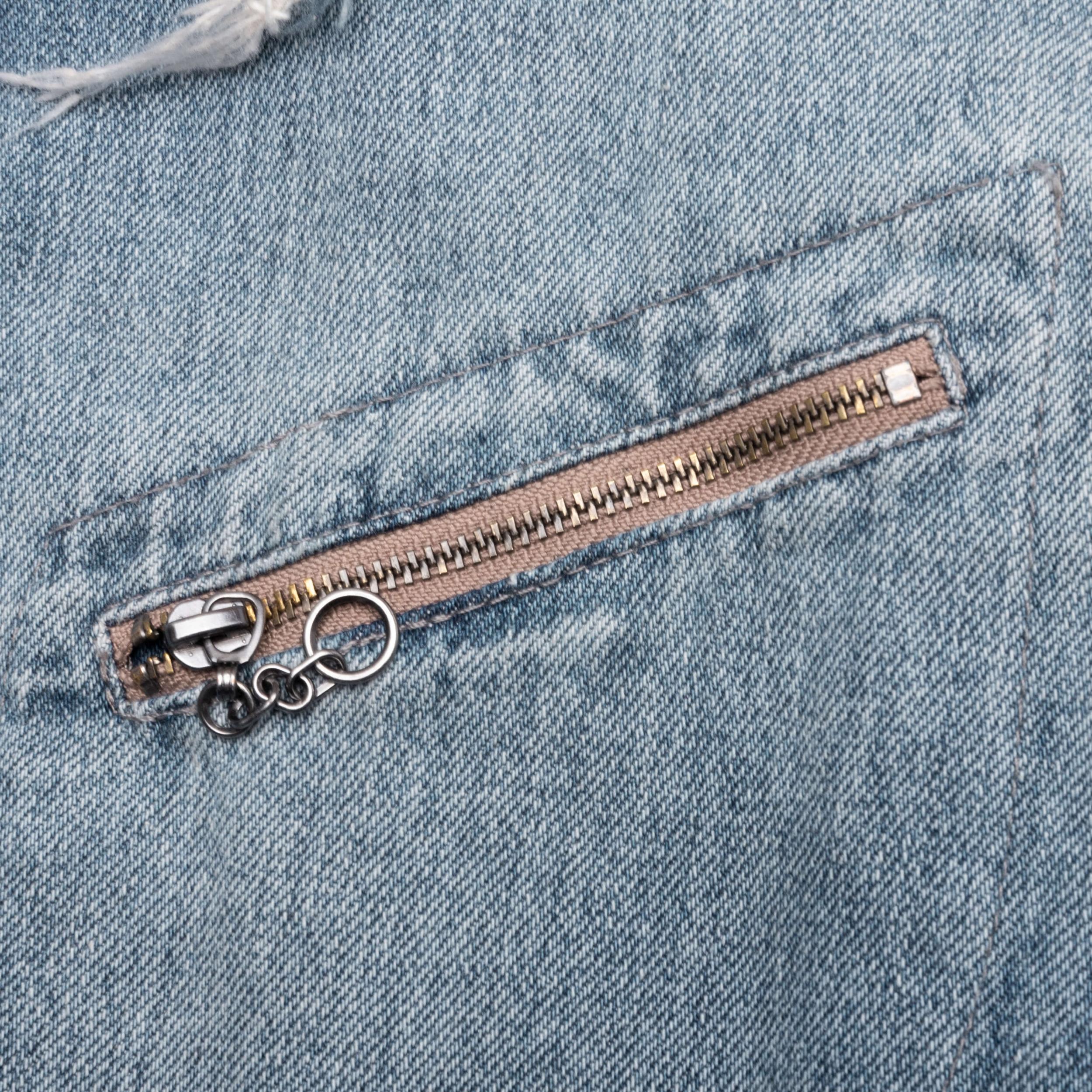 Denim Jacket with Corduroy Collar - Light Blue Male Product Image