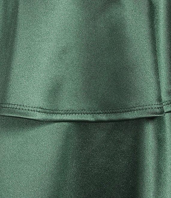 Honey and Rosie Sateen Square Neck Pleated Bodice Back Cut-Out Tiered Dress Product Image