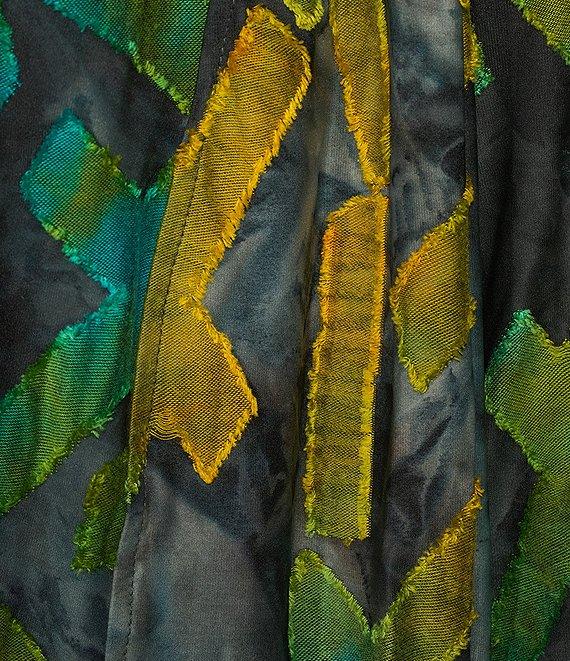 Calessa Burnout Knit Tie-Dye Long Sleeve Open-Front Cardigan Product Image