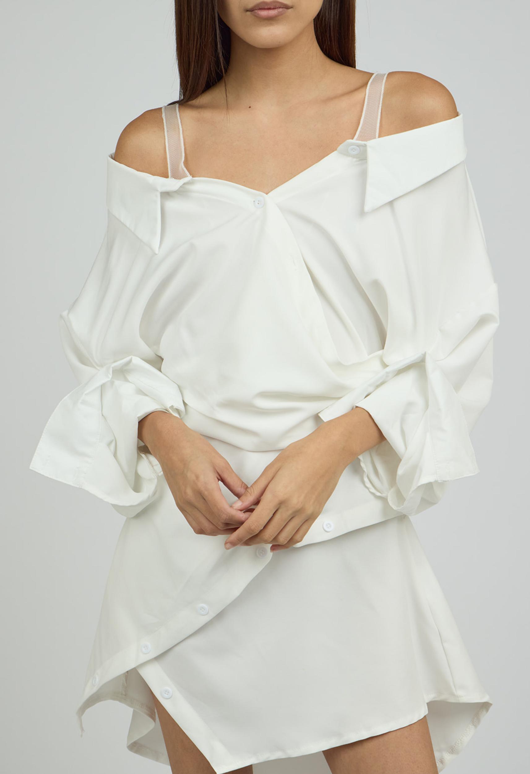 Aria Button Mini Shirt Dress Product Image