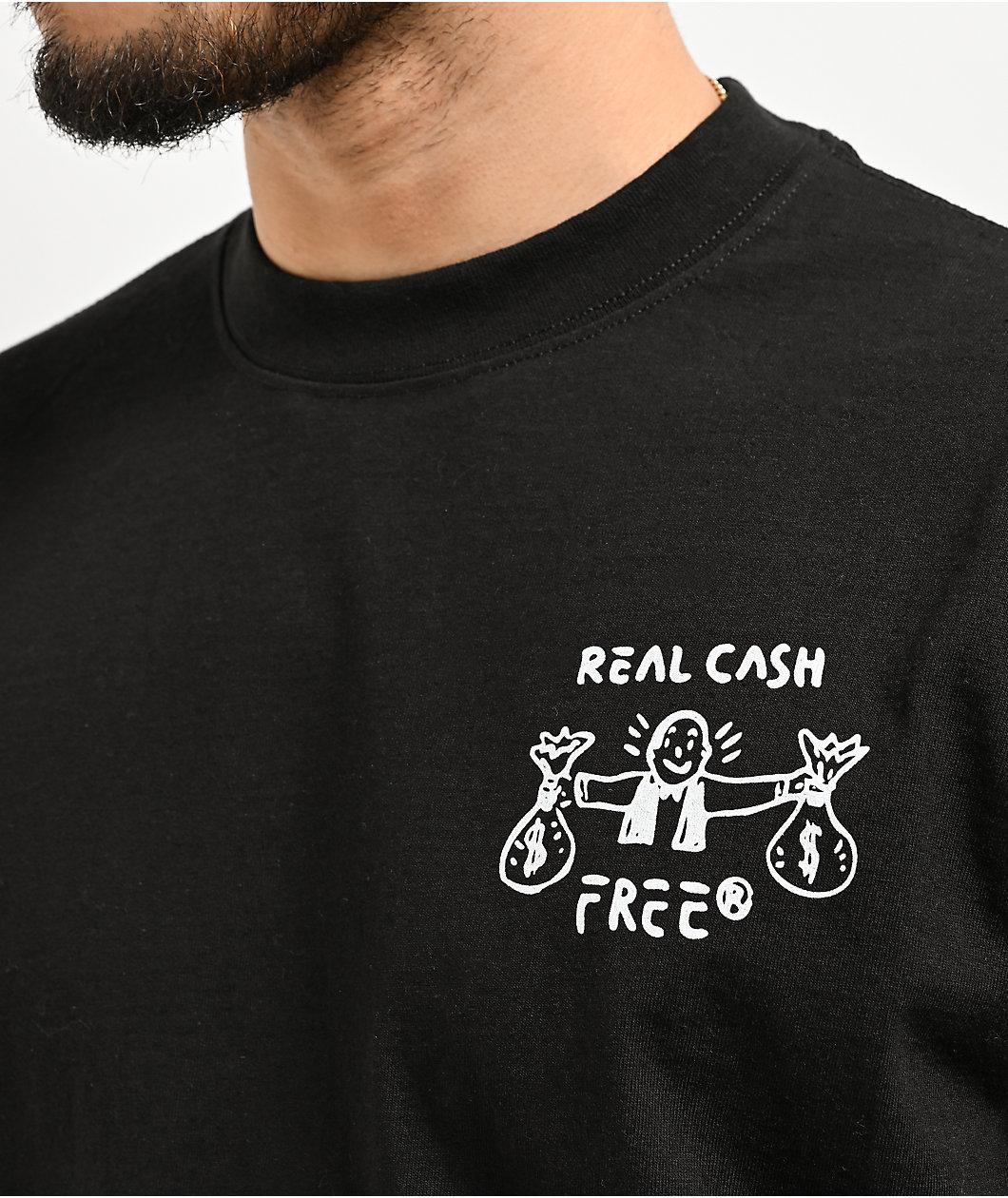 Real Buy Cash Free Black T-Shirt Product Image