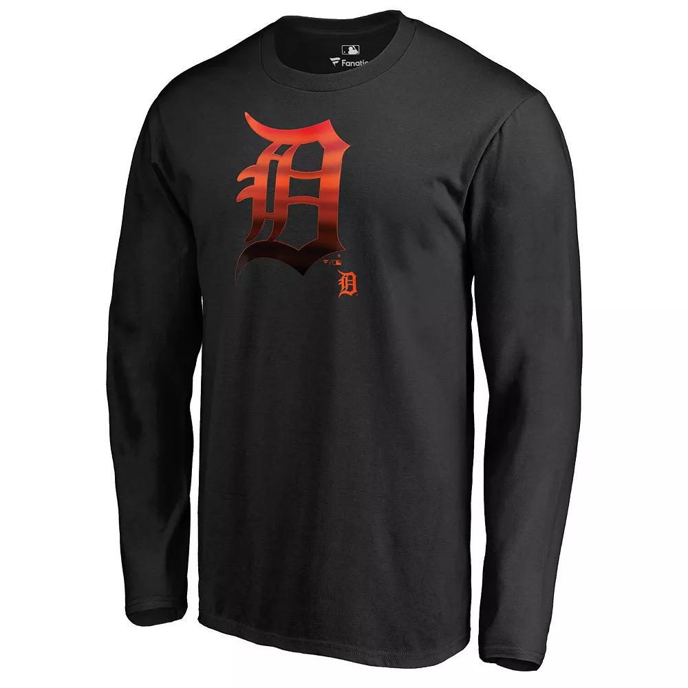 Men's Black Detroit Tigers Midnight Mascot Long Sleeve T-Shirt,  Product Image