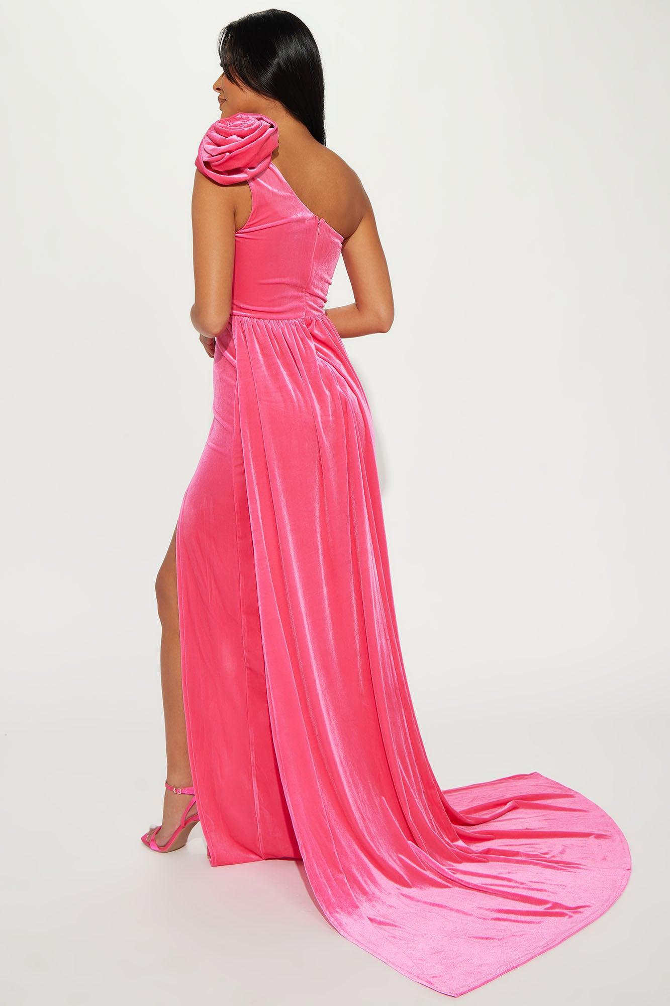 Rosalia Velvet Maxi Dress - Pink Product Image