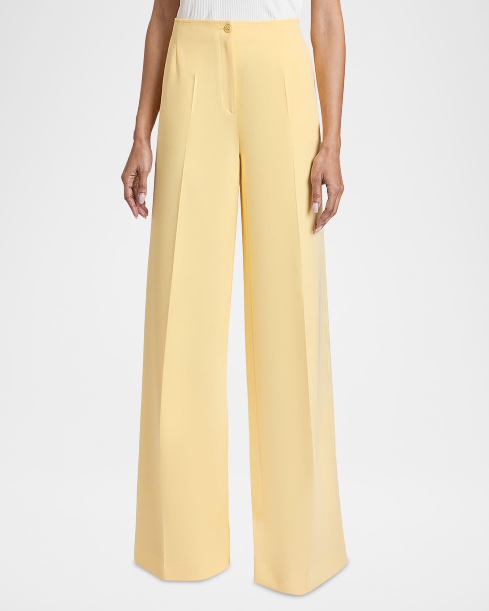 Lily Wide-Leg Techno Crepe Pants Product Image