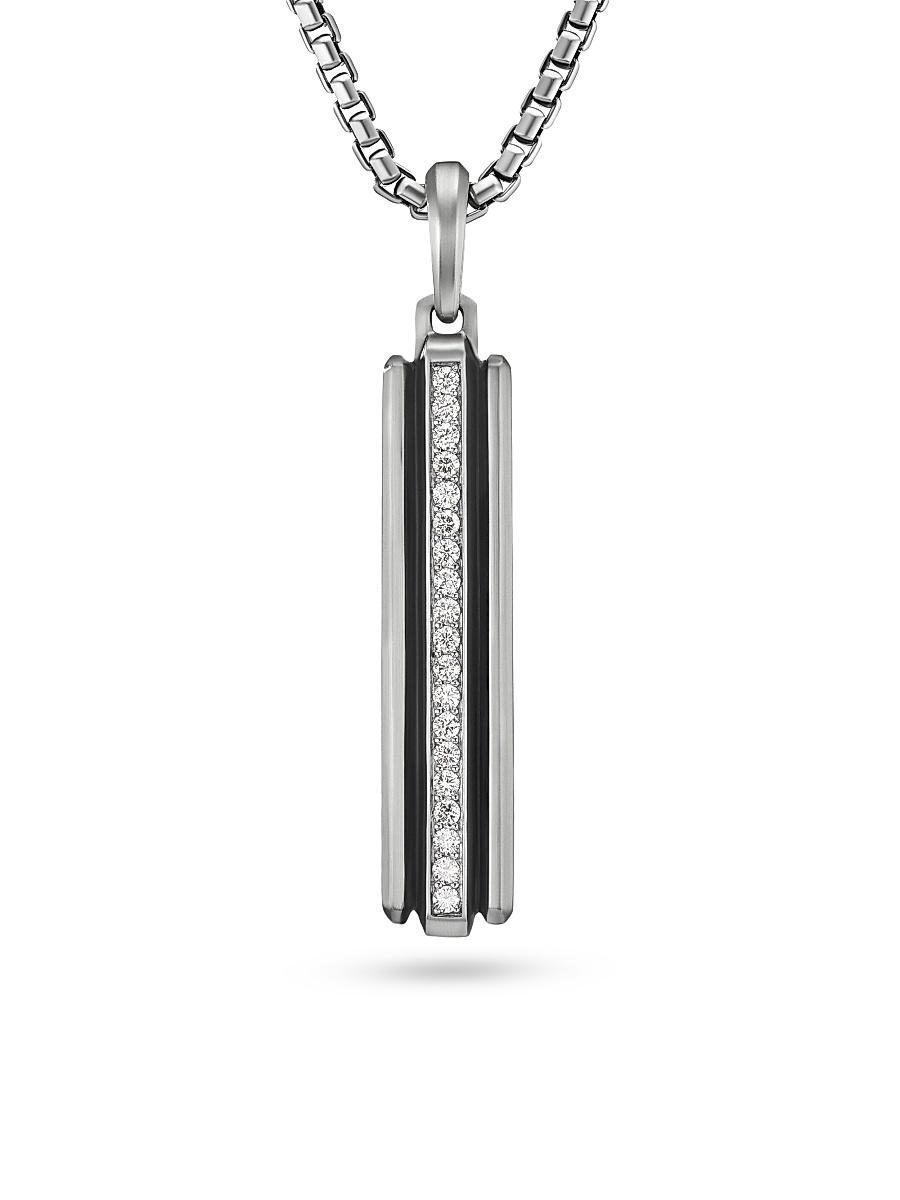 David Yurman Mens Deco Ingot tag with Pave Diamonds, 44mm Product Image