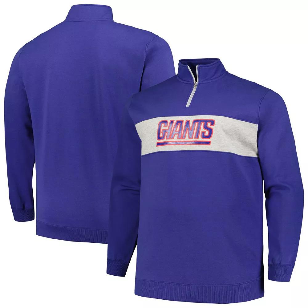 Men's Profile Royal New York Giants Big & Tall Fleece Quarter-Zip Jacket,  Product Image