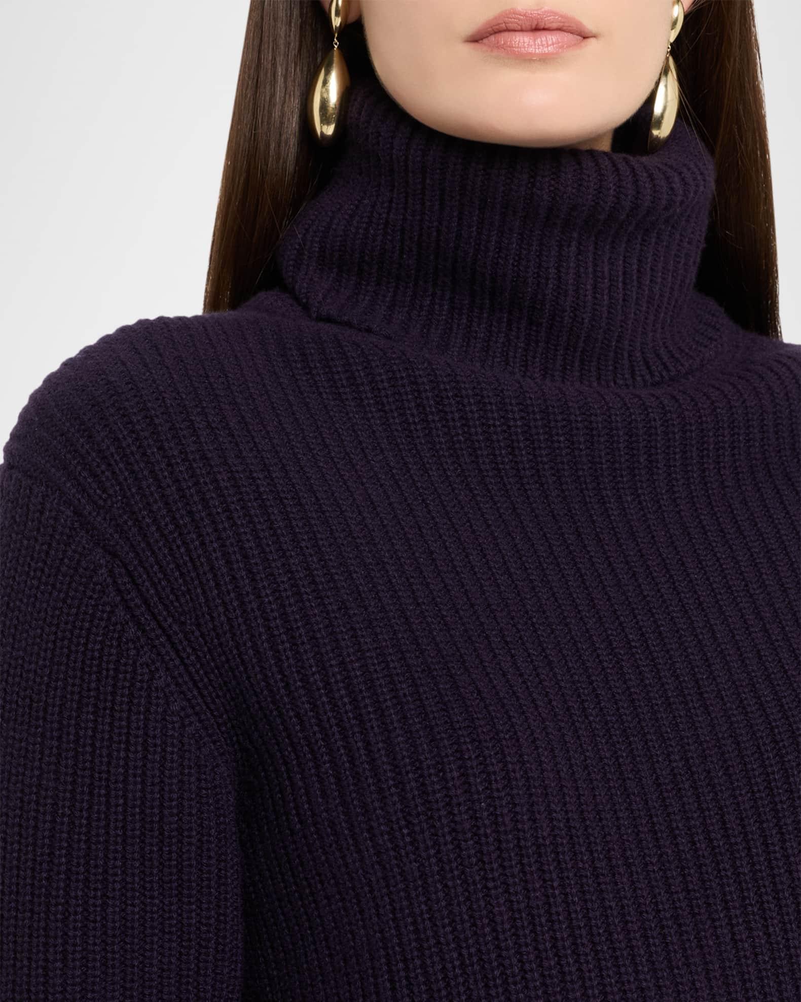 Turtleneck Bias Cashmere Sweater Product Image