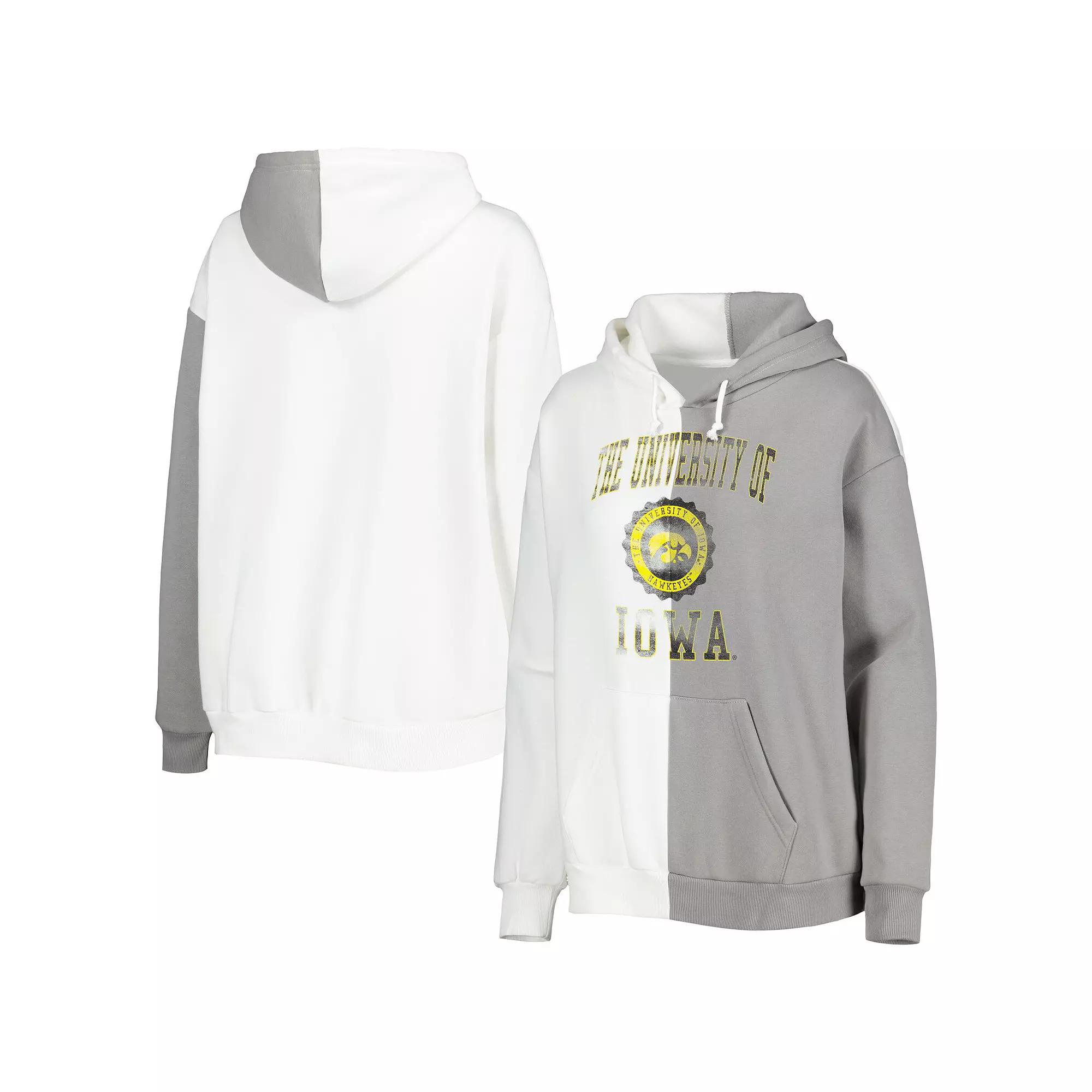 Women's Gameday Couture Gray/White Iowa Hawkeyes Split Pullover Hoodie,  Product Image