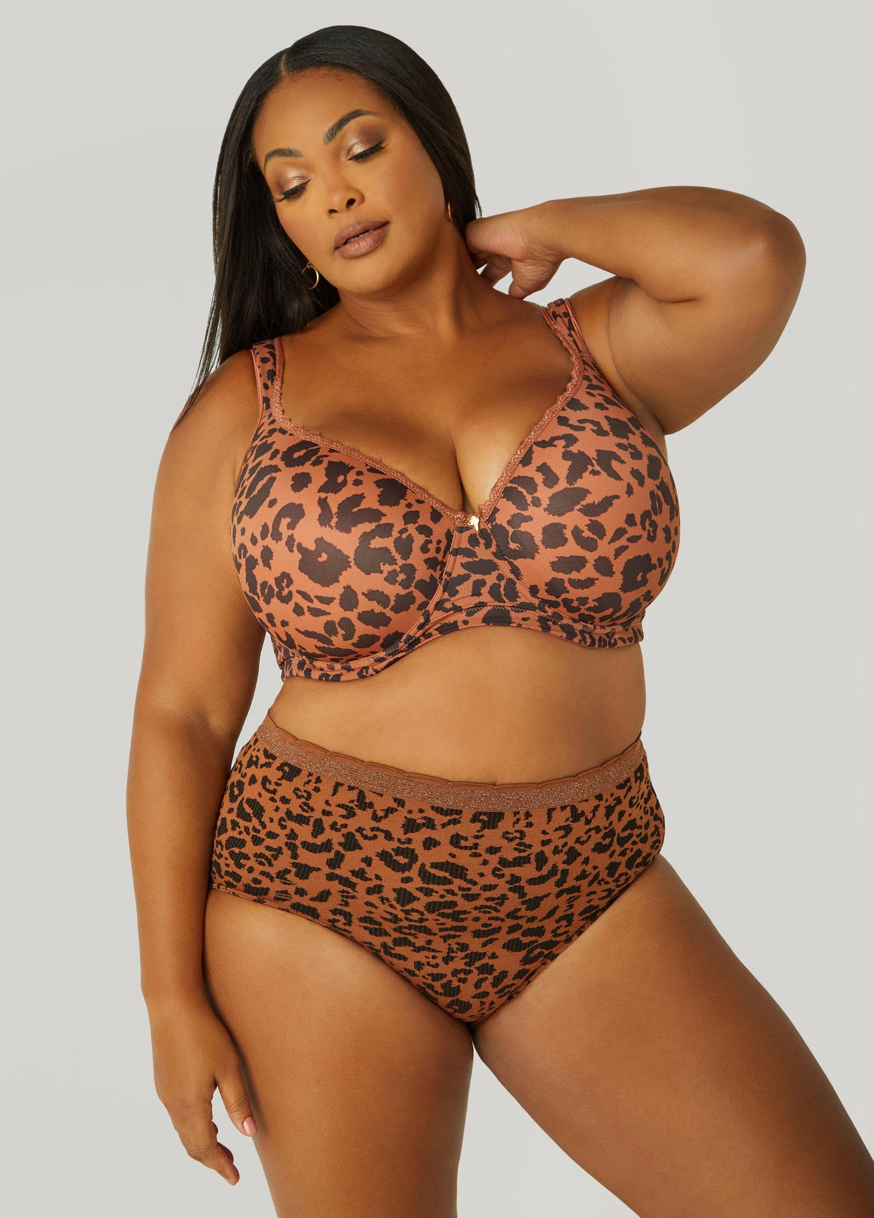 Plus Size Animal Print Full Coverage Butterfly Bra Ashley Stewart Product Image