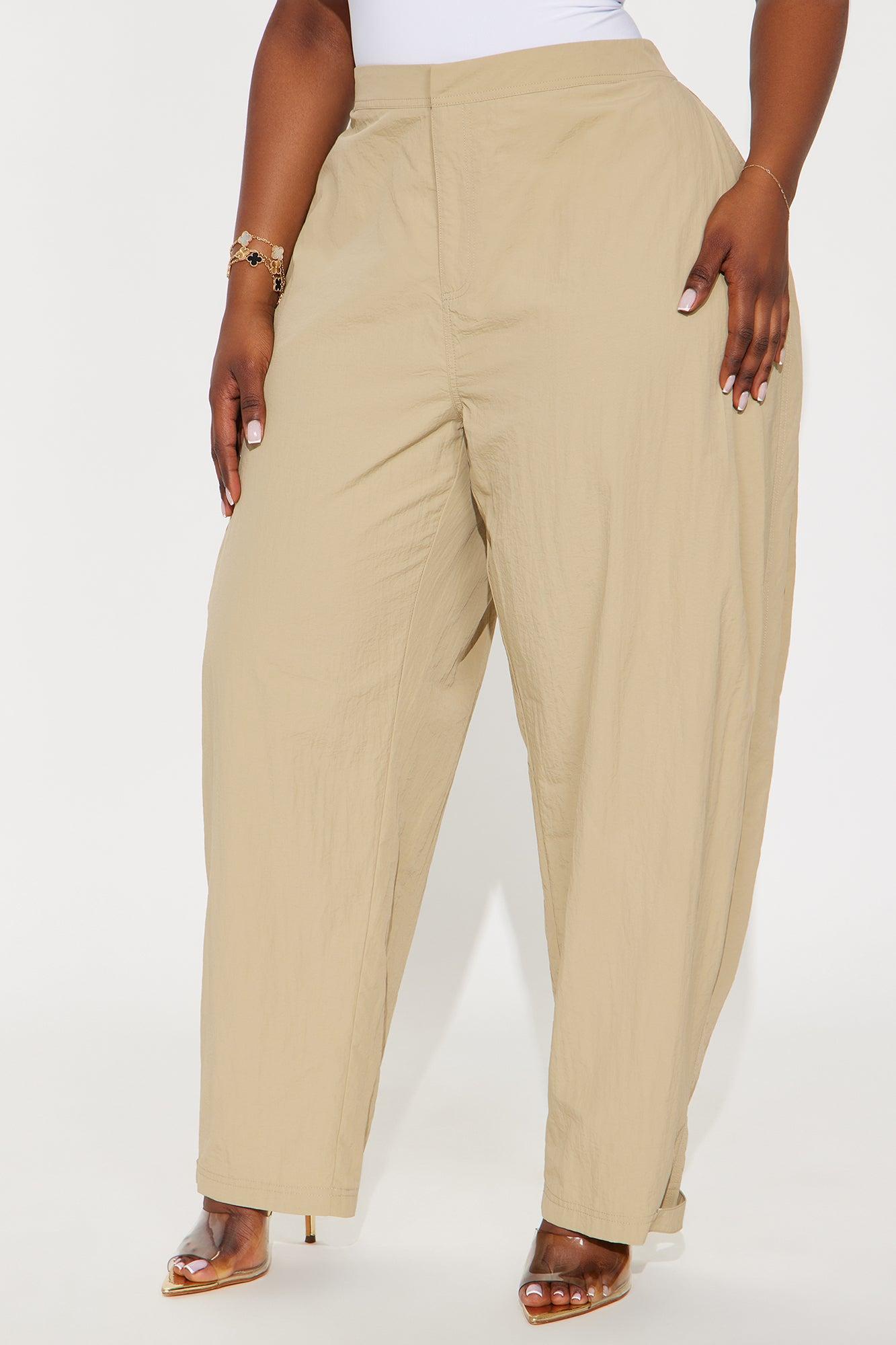 Nylon Windbreaker Pant - Taupe Product Image