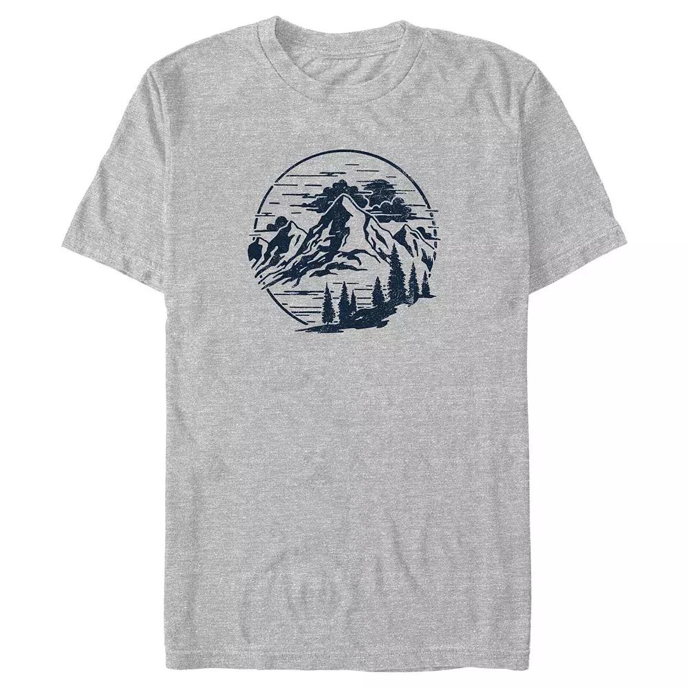 Big & Tall Mountain Front View Graphic Tee, Men's,  Product Image