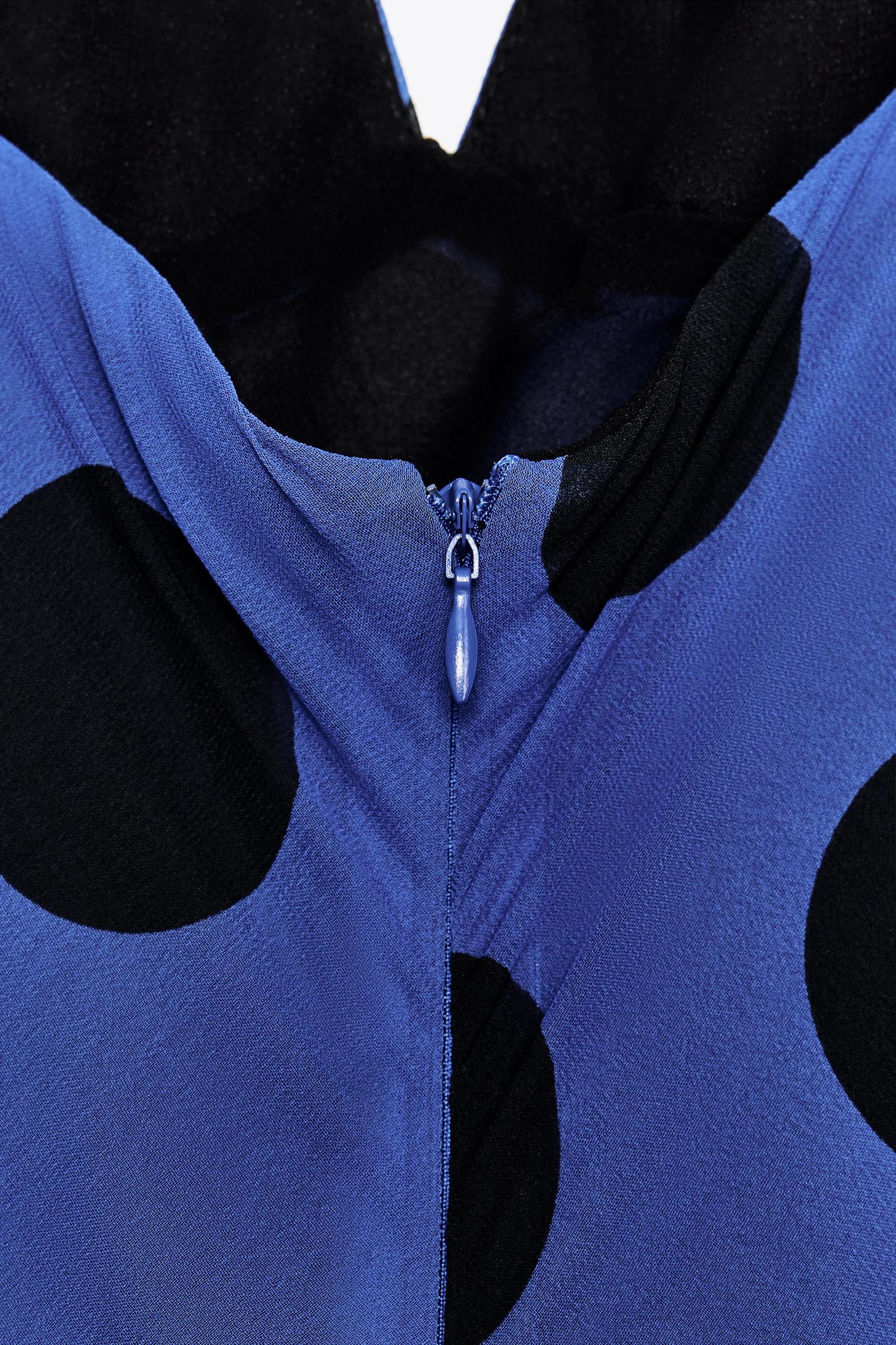 POLKA DOT RUFFLE LONG DRESS Product Image