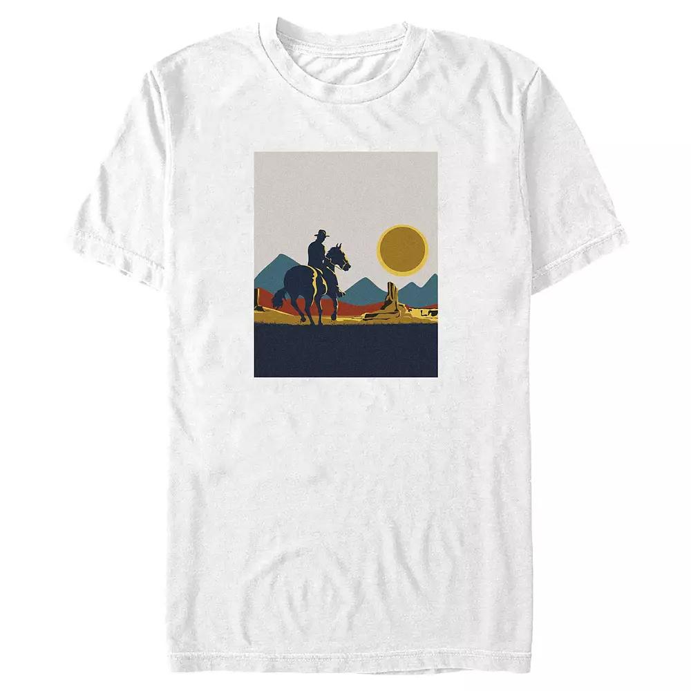 Big & Tall Sunset Cowboy Graphic Tee, Men's, Size: 3XL Tall, White Product Image