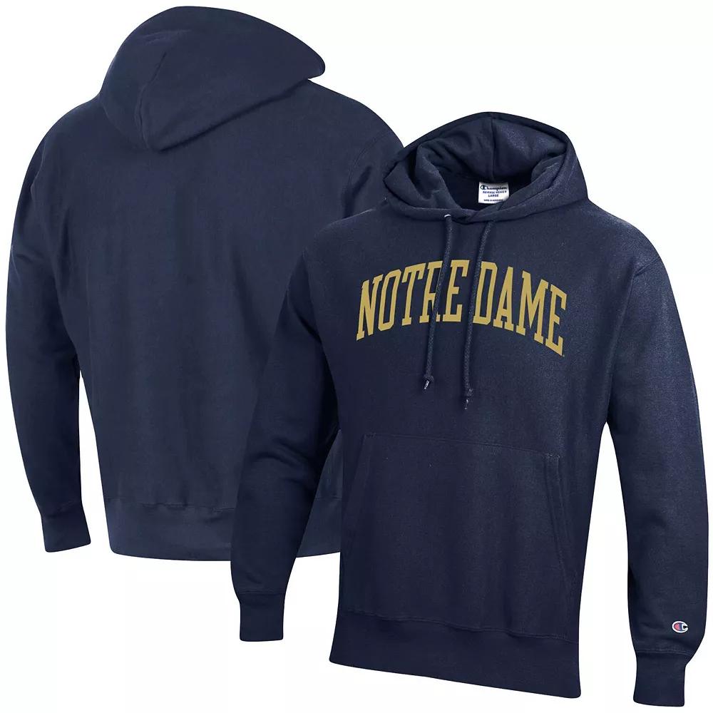 Men's Champion Navy Notre Dame Fighting Irish Team Arch Reverse Weave Pullover Hoodie,  Product Image