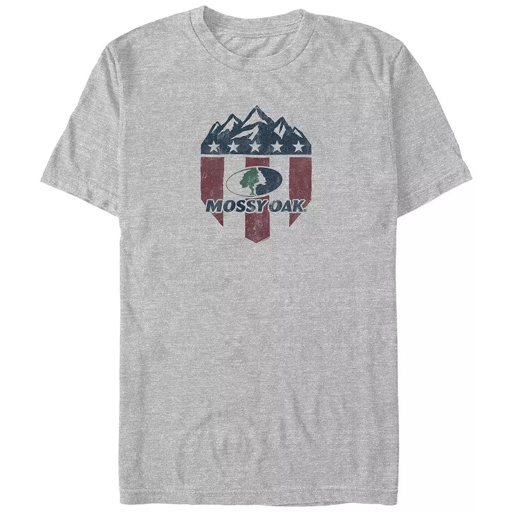 Big & Tall Mossy Oak Americana Badge Graphic Tee, Men's, Size: Large Tall, Athletic Grey Product Image