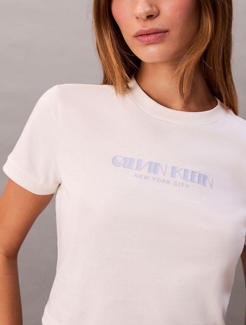 Logo Graphic Cropped Slim T-Shirt Product Image