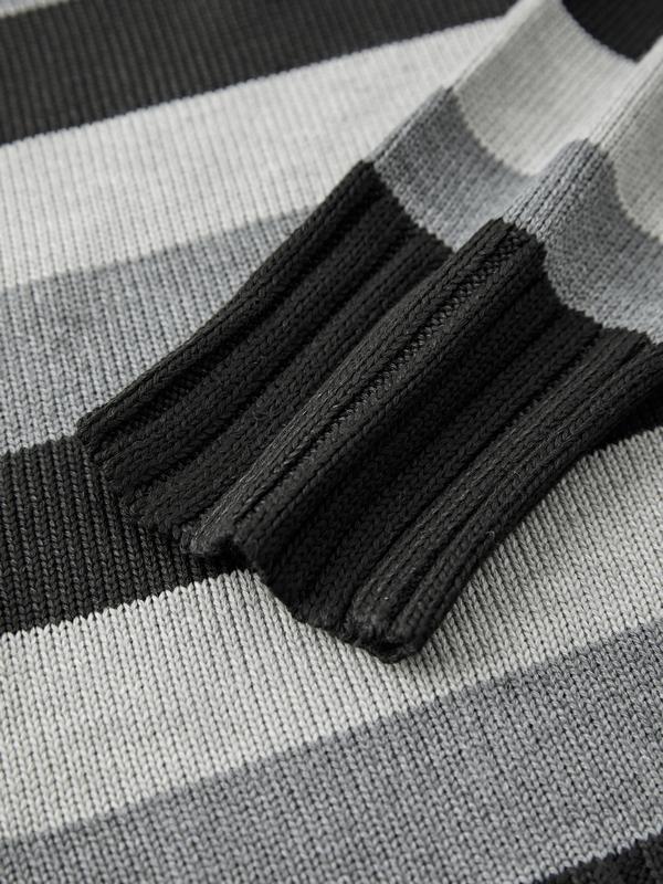 Stripe Button Decor Knit Sweater Product Image