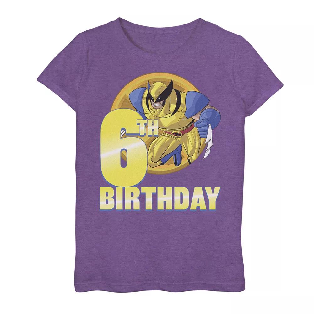 Girls 7-16 Marvel X-Men Wolverine 6th Birthday Badge Graphic Tee, Girl's,  Product Image