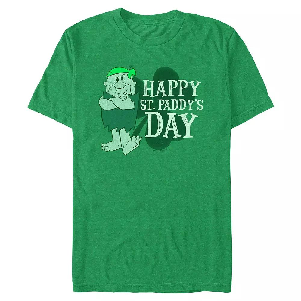 Big & Tall The Flintstones Barney Happy St. Paddy's Day Graphic Tee, Men's, Size: 3XL Tall, Kelly Grey Product Image