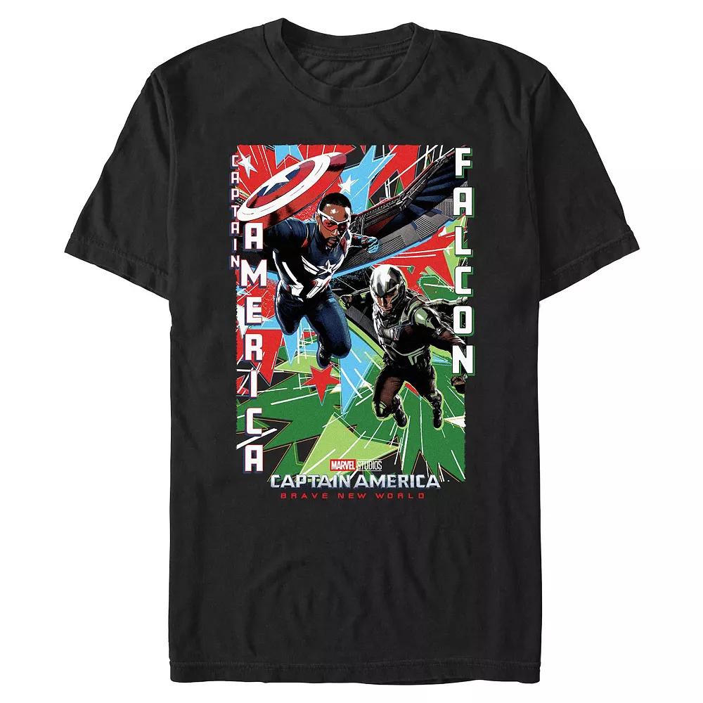Big & Tall Marvel Captain America Brave New World Captain And Falcon Poster Graphic Tee, Men's,  Product Image