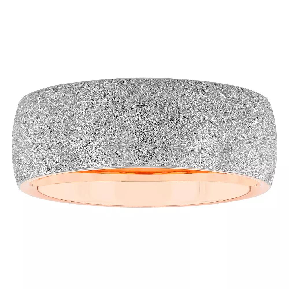 Men's Jewelry Nation Tantalum Frozen Rose Tone Fashion Wedding Band,  Product Image