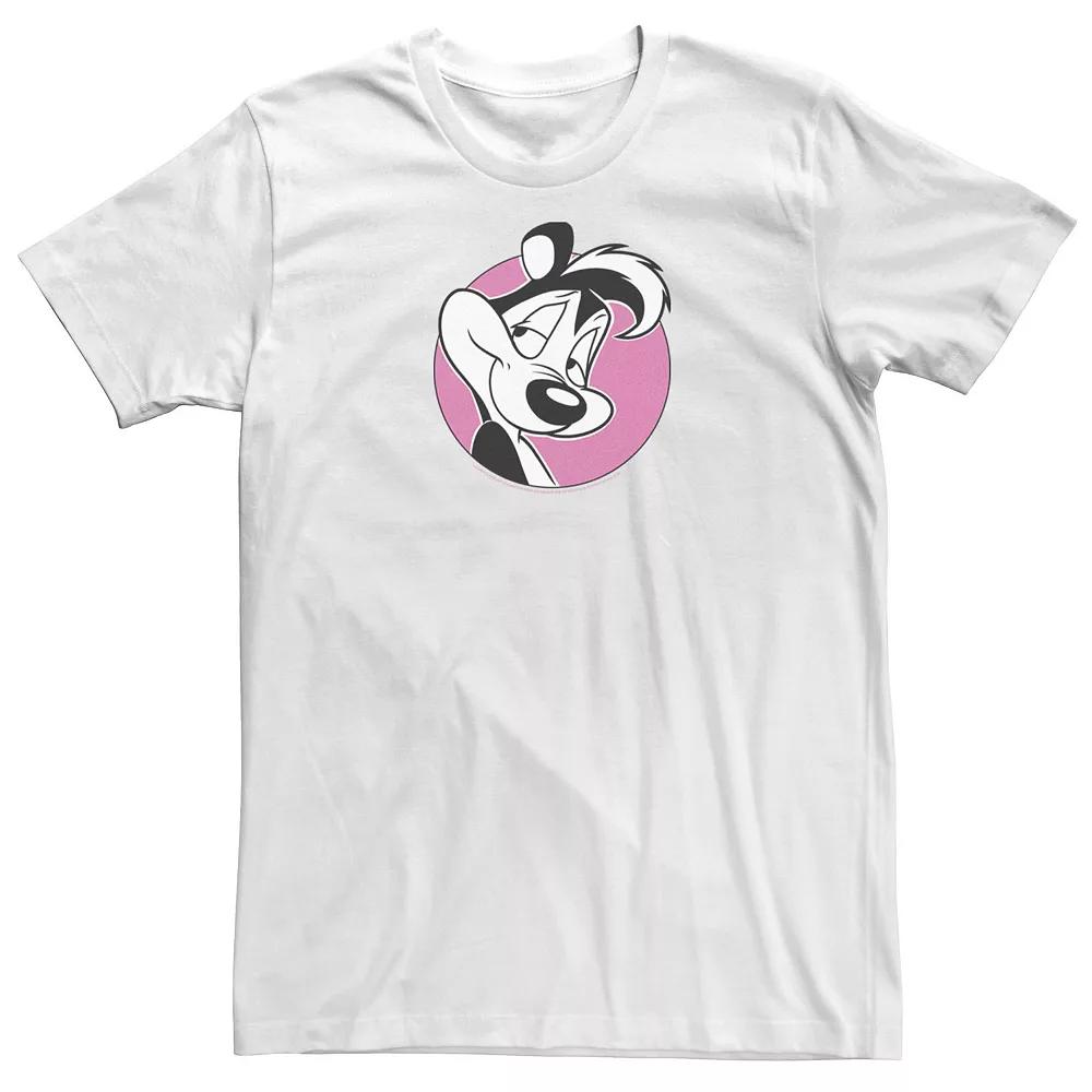 Big & Tall Looney Tunes Pepe Le Pew Pink Circle Portrait Tee, Men's,  Product Image