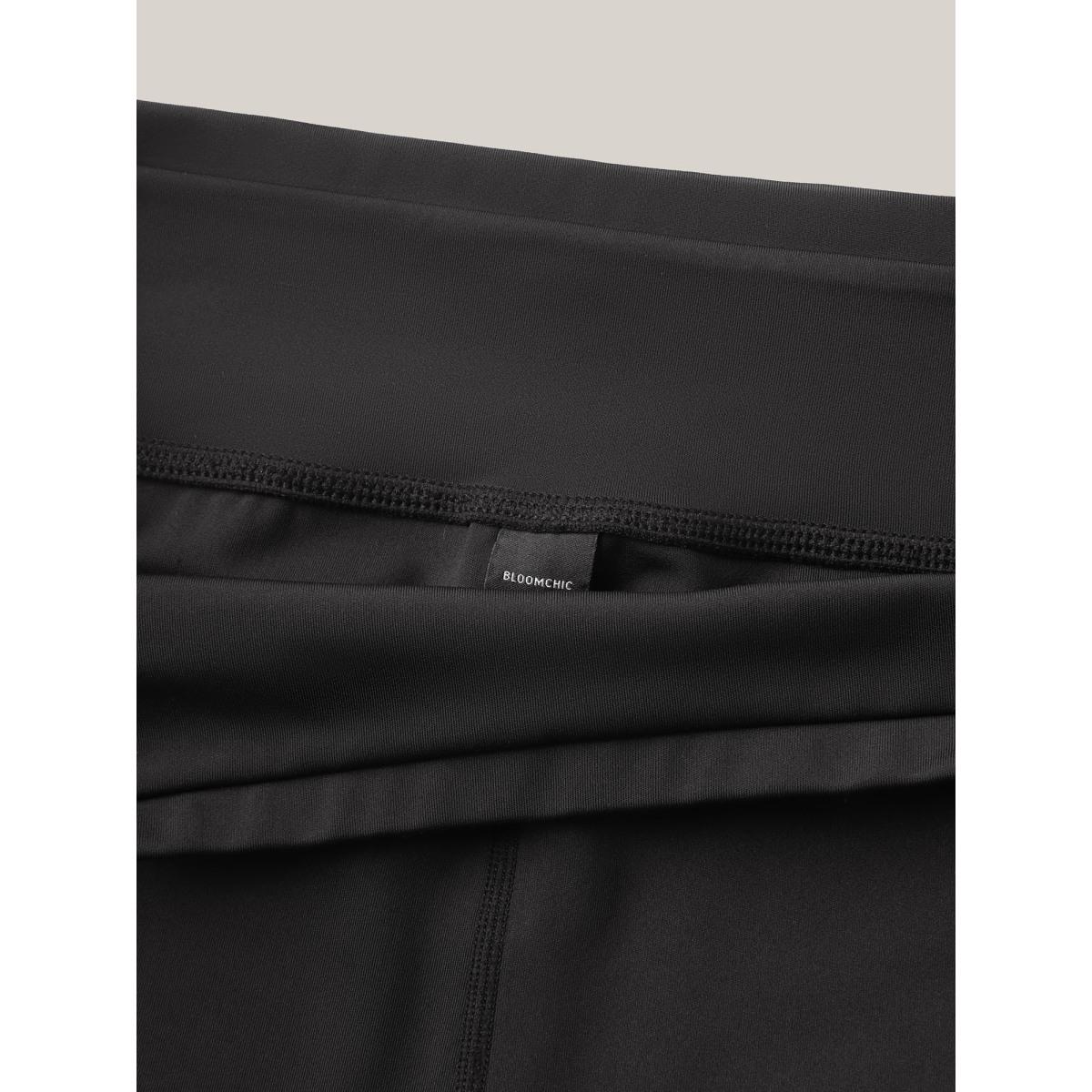 Plus Size Wide Waistband Yoga Stretch Tight Pants Women Black High stretch Bootcut Mid Rise Everyday-Casual Leggings BloomChic 18-20/2X Product Image