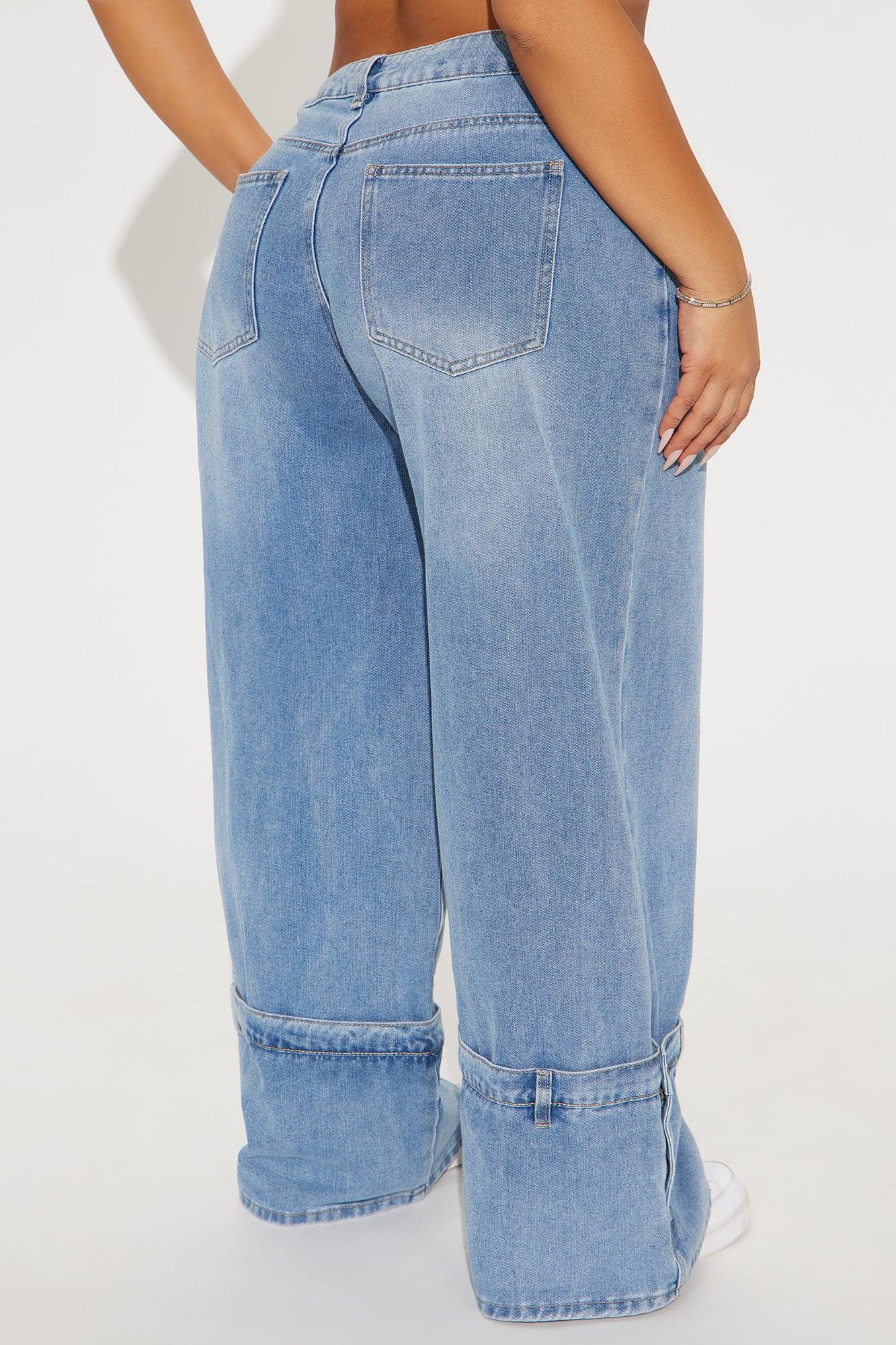 You Do You Cuffed Wide Leg Jeans - Vintage Wash Product Image